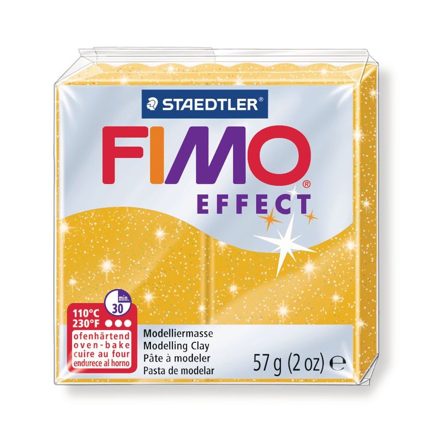 FIMO EFFECT COULEURS TRANSLUCIDES - PAILLETES - METAL - PHOSPHO Couleur:OR PAILLETEIM#4427