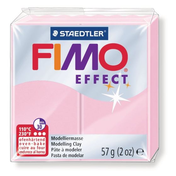 FIMO EFFECT COULEURS TRANSLUCIDES - PAILLETES - METAL - PHOSPHO Couleur:ROSE PASTELIM#4430