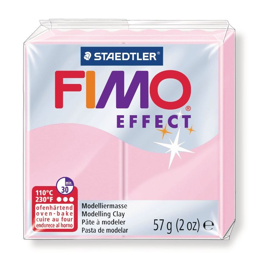 FIMO EFFECT COULEURS TRANSLUCIDES - PAILLETES - METAL - PHOSPHO Couleur:ROSE PASTELIM#4430