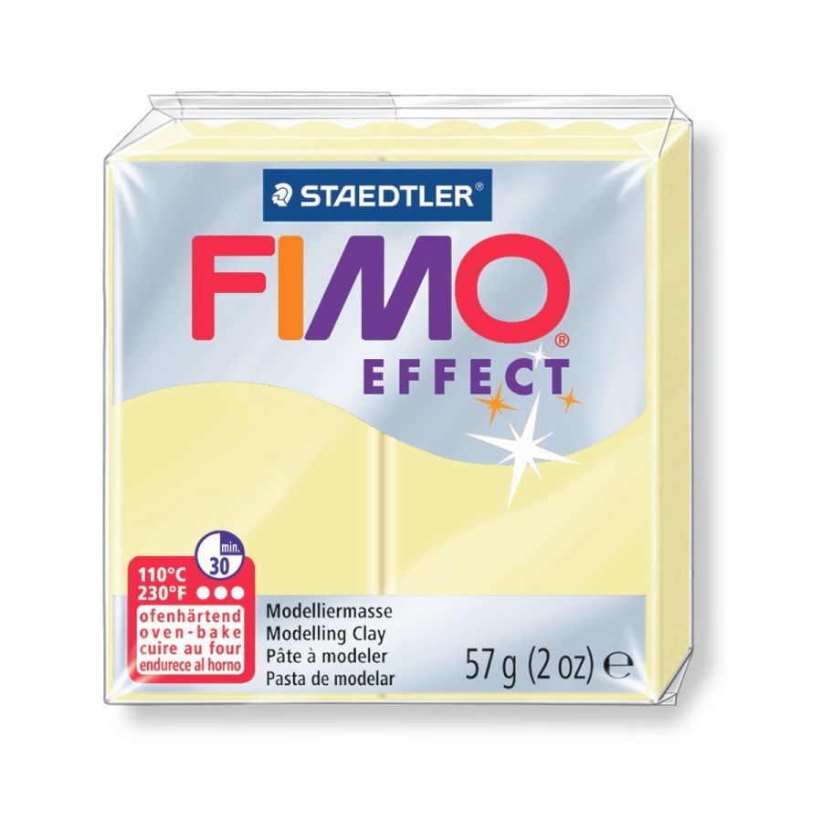 FIMO EFFECT COULEURS TRANSLUCIDES - PAILLETES - METAL - PHOSPHO Couleur:VANILLE PASTELIM#4432