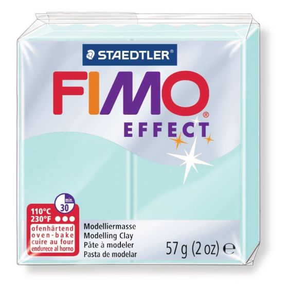 FIMO EFFECT COULEURS TRANSLUCIDES - PAILLETES - METAL - PHOSPHO Couleur:MENTHE PASTELIM#4433