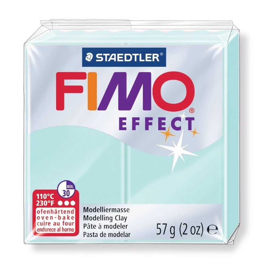 FIMO EFFECT COULEURS TRANSLUCIDES - PAILLETES - METAL - PHOSPHO Couleur:MENTHE PASTELIM#4433