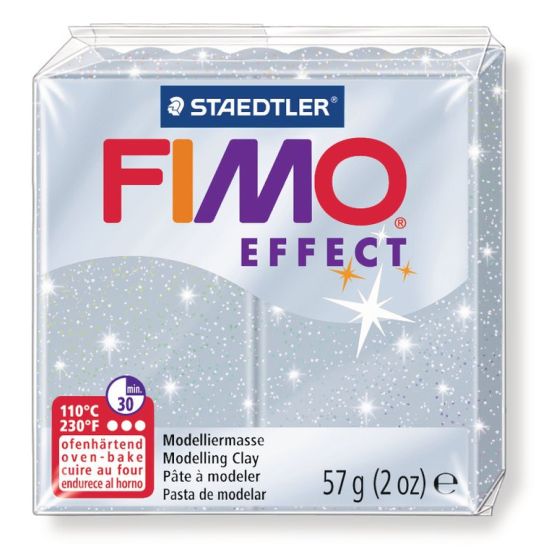 FIMO EFFECT COULEURS TRANSLUCIDES - PAILLETES - METAL - PHOSPHO Couleur:ARGENTIM#4434
