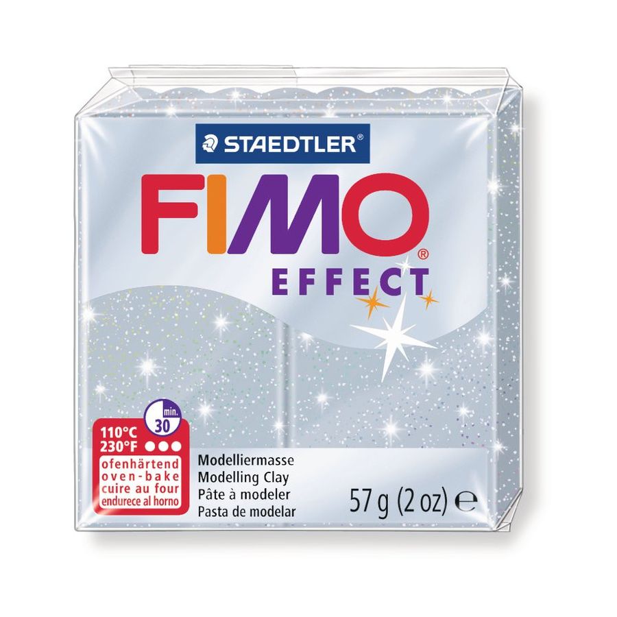 FIMO EFFECT COULEURS TRANSLUCIDES - PAILLETES - METAL - PHOSPHO Couleur:ARGENTIM#4434