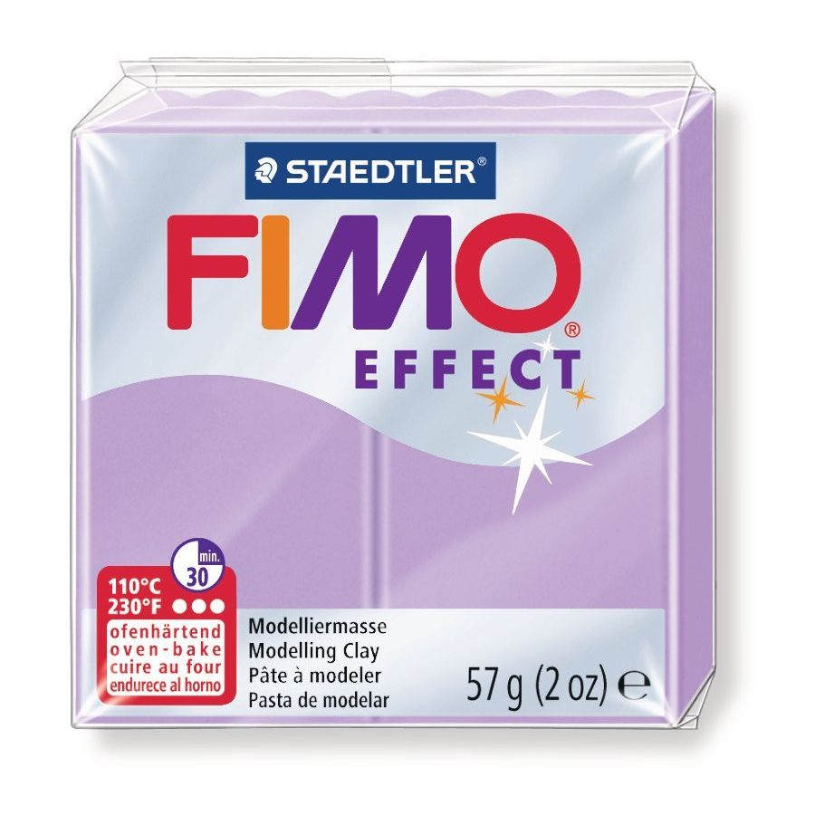FIMO EFFECT COULEURS TRANSLUCIDES - PAILLETES - METAL - PHOSPHO Couleur:LILAS PASTELIM#4435