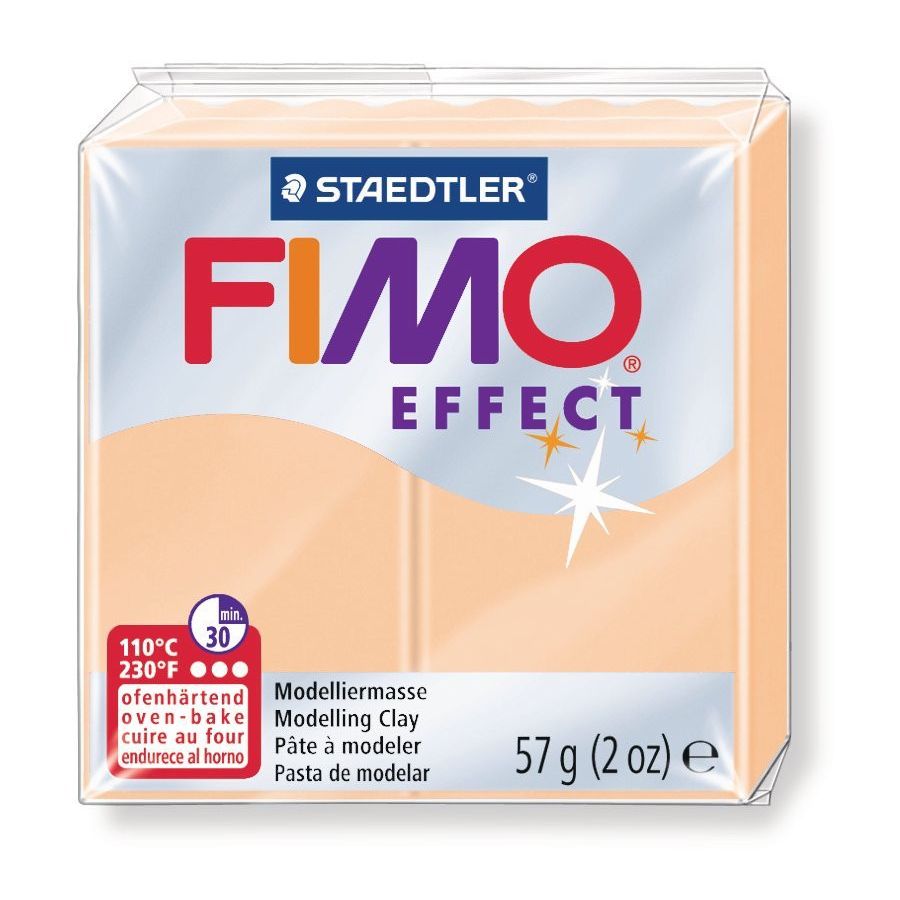 FIMO EFFECT COULEURS TRANSLUCIDES - PAILLETES - METAL - PHOSPHO Couleur:PECHE PASTELIM#4439