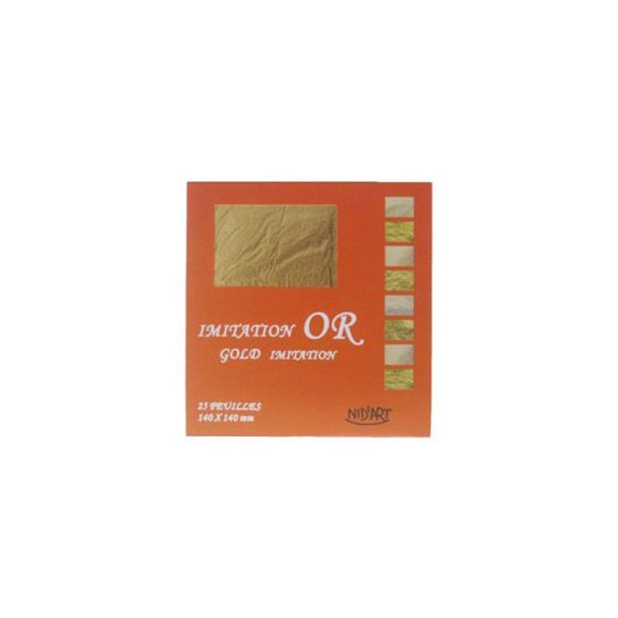 PACK 25 FEUILLES IMITATION OR 