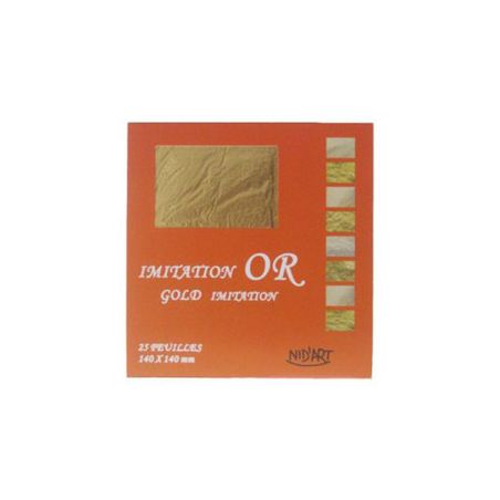PACK 25 FEUILLES IMITATION OR 