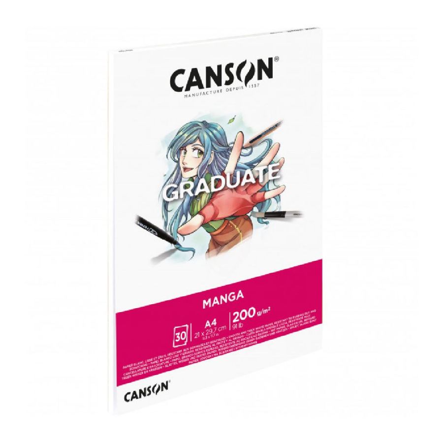 BLOC CANSON GRADUATE DESSIN BLANC 160g/m² 30 FEUILLES