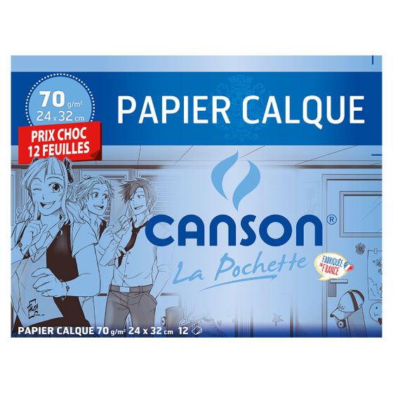Pochette 12 Feuilles Papier Calque Canson 24X32