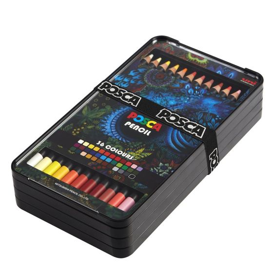 Boite De 36 Crayons Posca Pencil A L'Huile