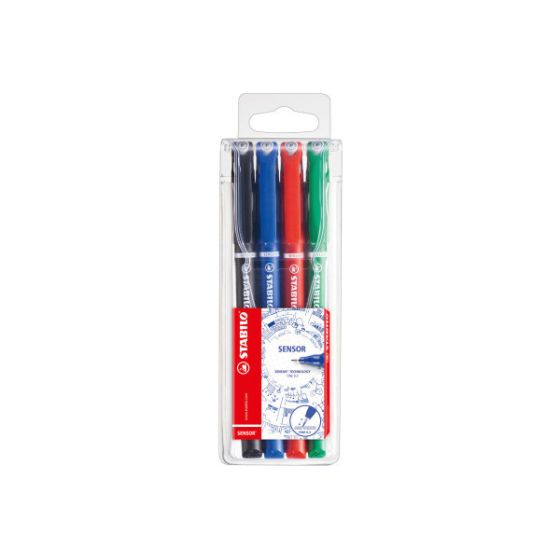 Stabilo Pochette De 4 Stylos Feutre Pointe  Fine Sensor F
