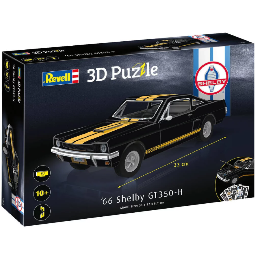 Puzzle 3D 1966 Shelby Mustang GT350 – maquette sans colle, 100 pièces, détails moteur & intérieur