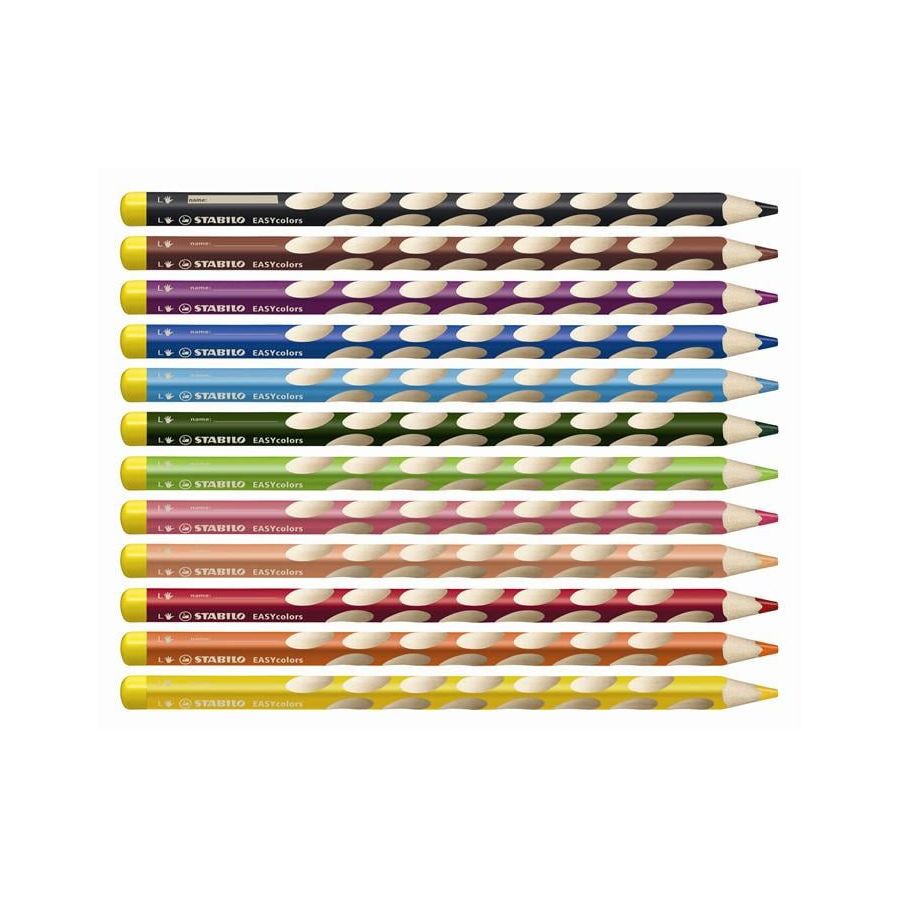 Stabilo Easy Colors Start  Pochette 12 Crayons Pour Gaucher