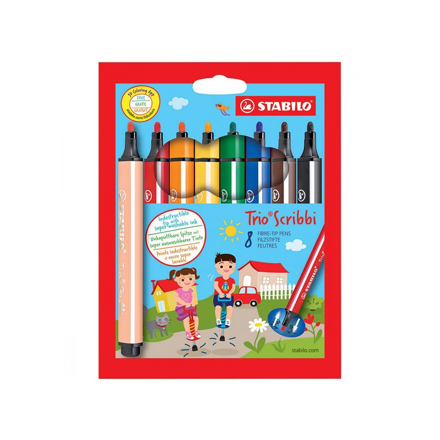 Stabilo 8 Feutres Coloriage Trio Scribbi