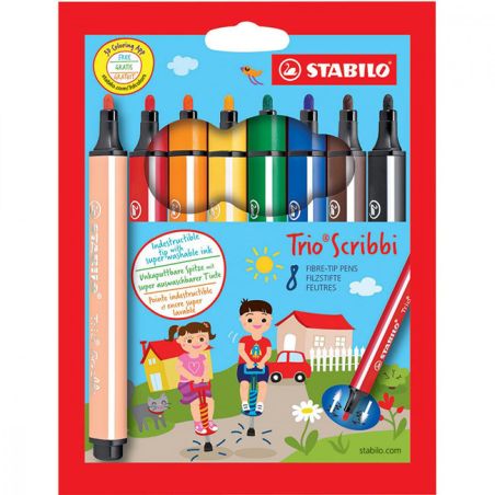 Stabilo 8 Feutres Coloriage Trio Scribbi
