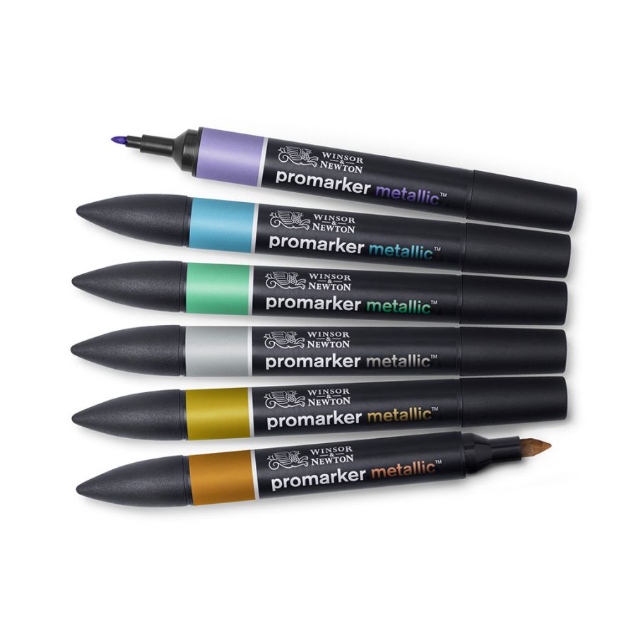 Staedtler Metallic Marker, Feutres métalliques à pointe pinceau pour  loisirs créatifs et écriture stylisée, Encre pigmentée à base d'eau, Étui