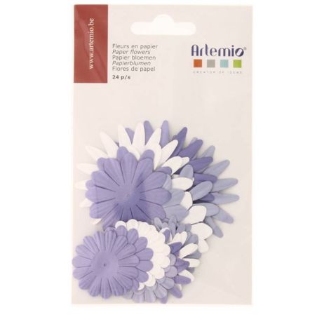 FLEURS PAPIER MAUVE 24PCS 