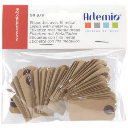 ETIQ KRAFT 50PC 2X4 CM 