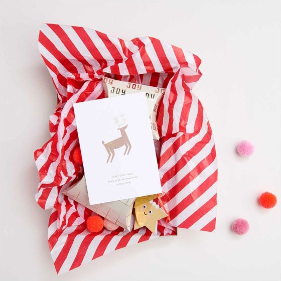 Rico Design - Papier De Soie A Rayures Rouge Et Blanc