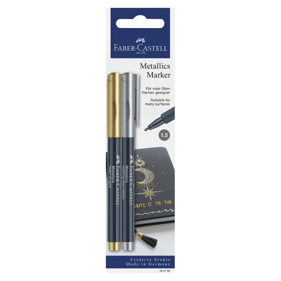 Set 2 Marqueurs Metallics 1.5Mm Or & Argent - Faber Castell