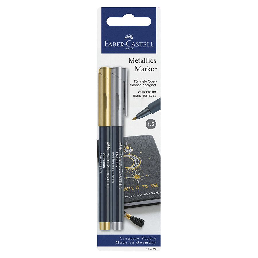 Set 2 Marqueurs Metallics 1.5Mm Or & Argent - Faber Castell
