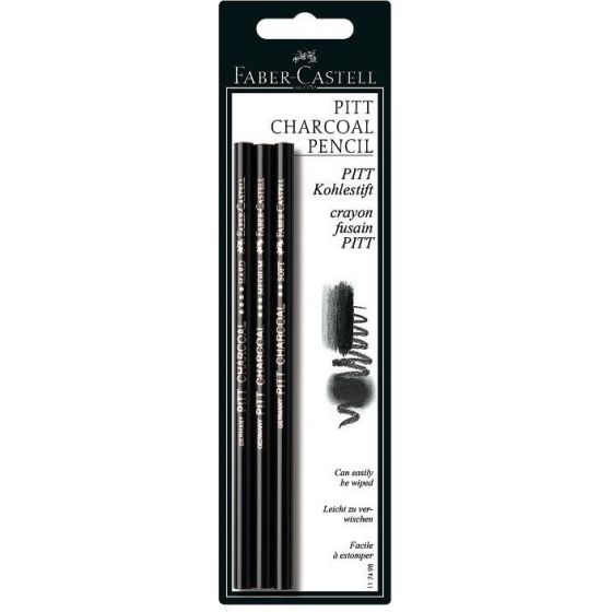 Set 3 Crayons Fusain Pitt Assortis - Faber Castell
