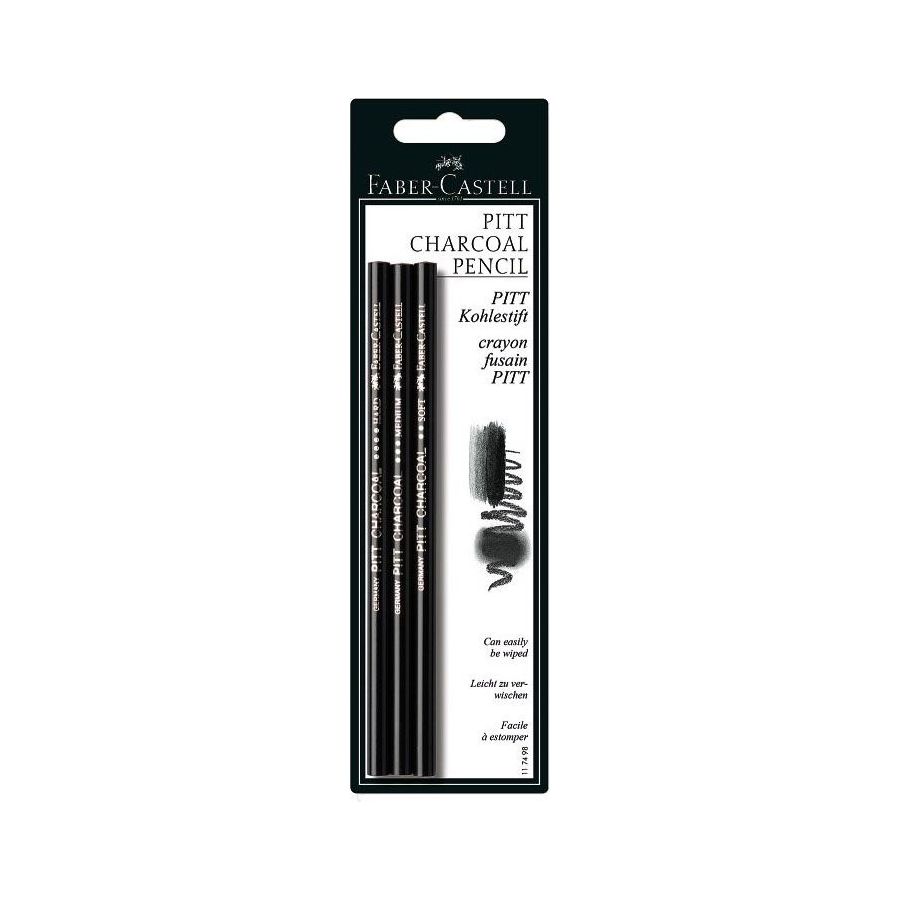 Set 3 Crayons Fusain Pitt Assortis - Faber Castell
