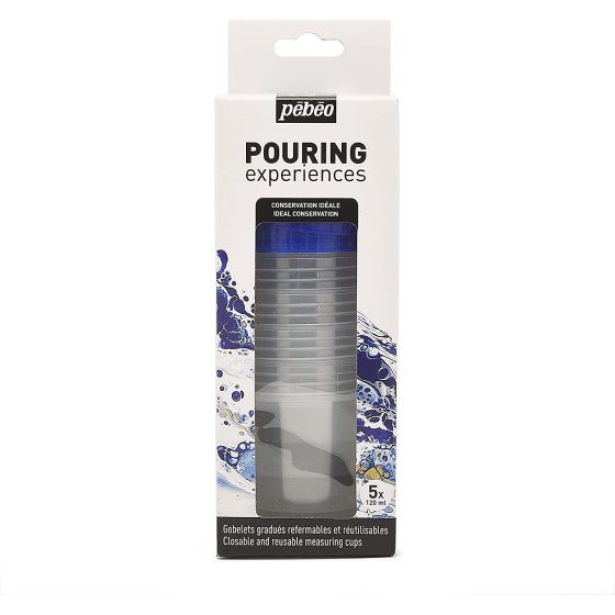 Set 5 Gobelets Gradues 120 Ml Avec Couvercle P/ Pouring