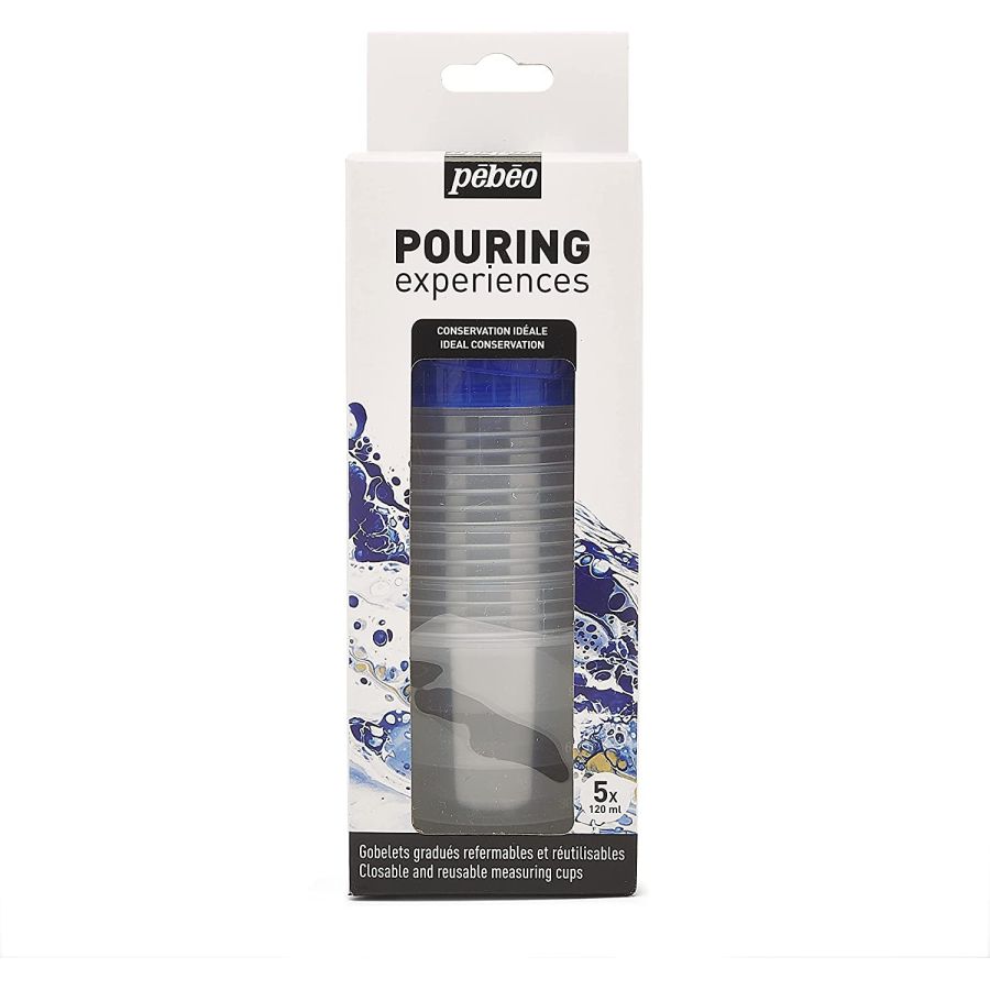 Set 5 Gobelets Gradues 120 Ml Avec Couvercle P/ Pouring