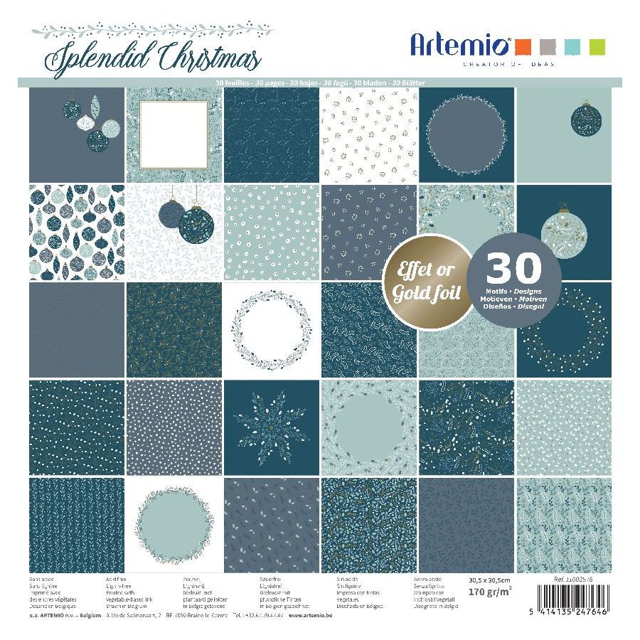 BLOC 30 FEUILLES ARTEMIO 170G "SPLENDID XMAS" 30X30CM IM#6461 BLOC 30 FEUILLES ARTEMIO 170G "SPLENDID XMAS" 30X30CM IM#6461