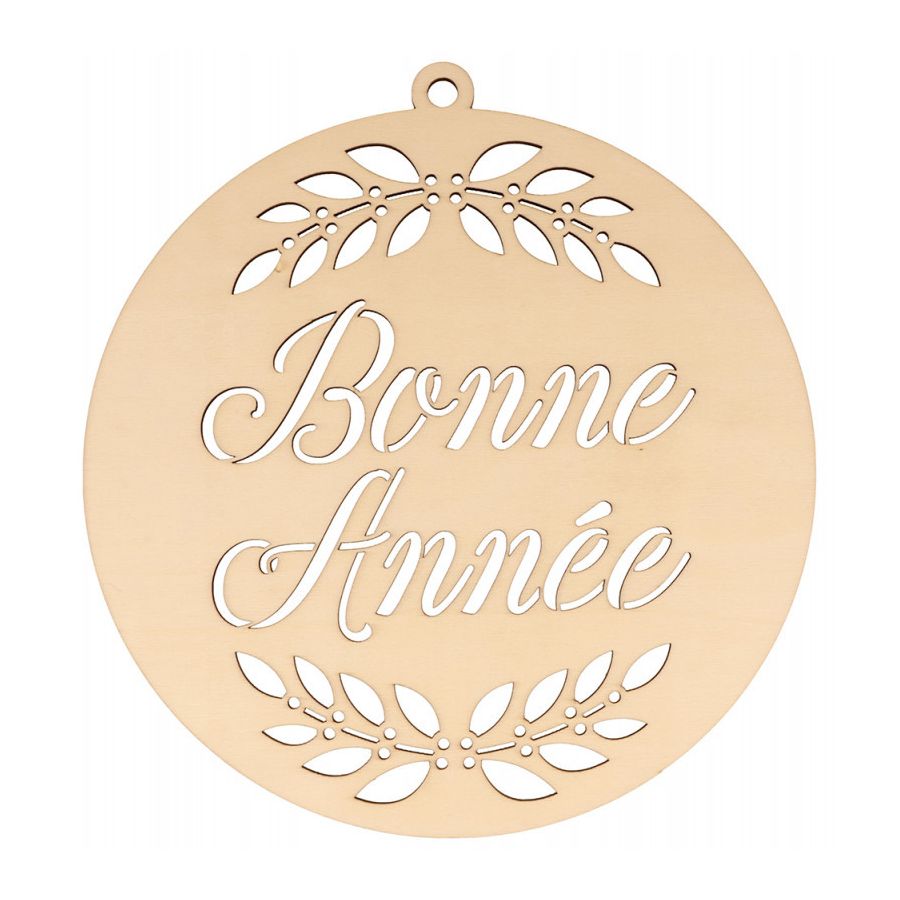MEDAILLON EN BOIS BONNE ANNEE "SPLENDID CHRISTMAS" IM#6483 MEDAILLON EN BOIS BONNE ANNEE "SPLENDID CHRISTMAS" IM#6483