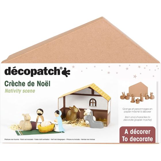 CRECHE AVEC PERSONNAGES A     PEINDRE IM#6550
