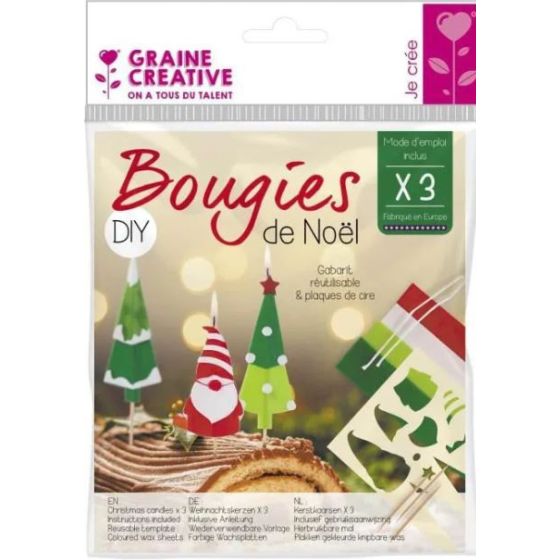 KIT 3 BOUGIES FESTIVES NOEL IM#6568