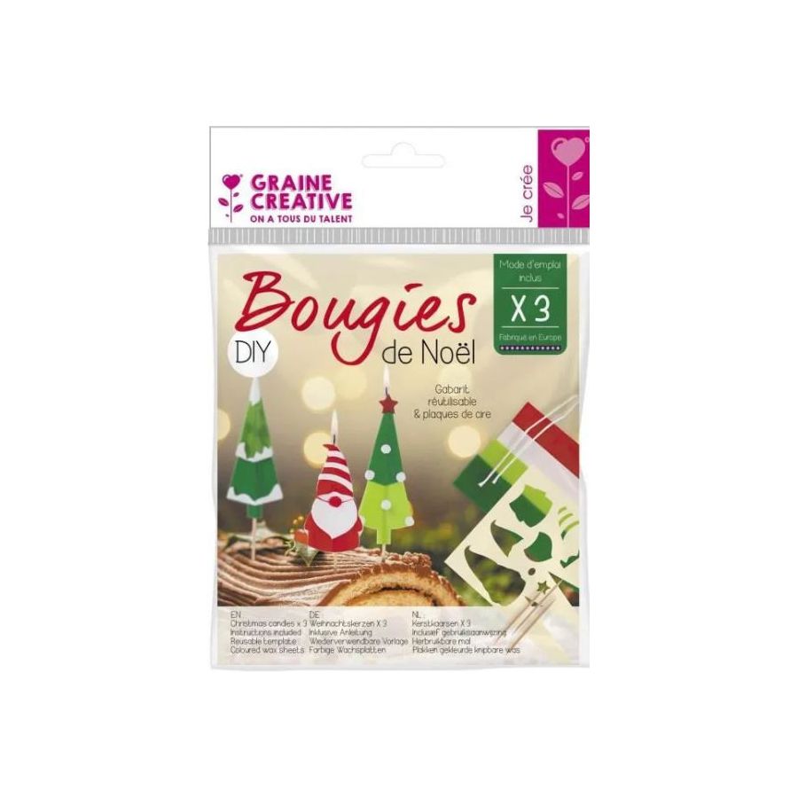 KIT 3 BOUGIES FESTIVES NOEL IM#6568 KIT 3 BOUGIES FESTIVES NOEL IM#6568