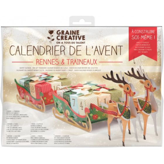 Calendrier avent traineau Noel
