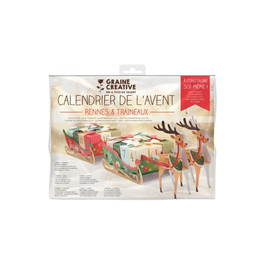 Calendrier avent traineau Noel Calendrier avent traineau Noel