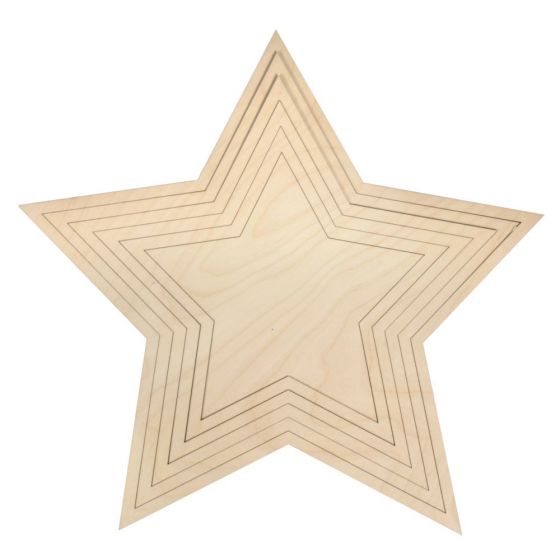 kit étoiles en bois 6 pieces Rayher