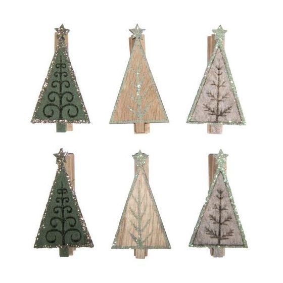 pince en bois sapin de noel Rayher