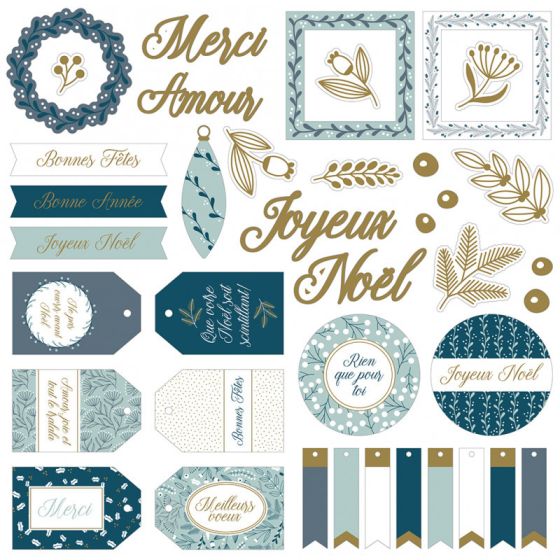 Die-Cuts Decoupes En Papier Imprime "Splendid Christmas"