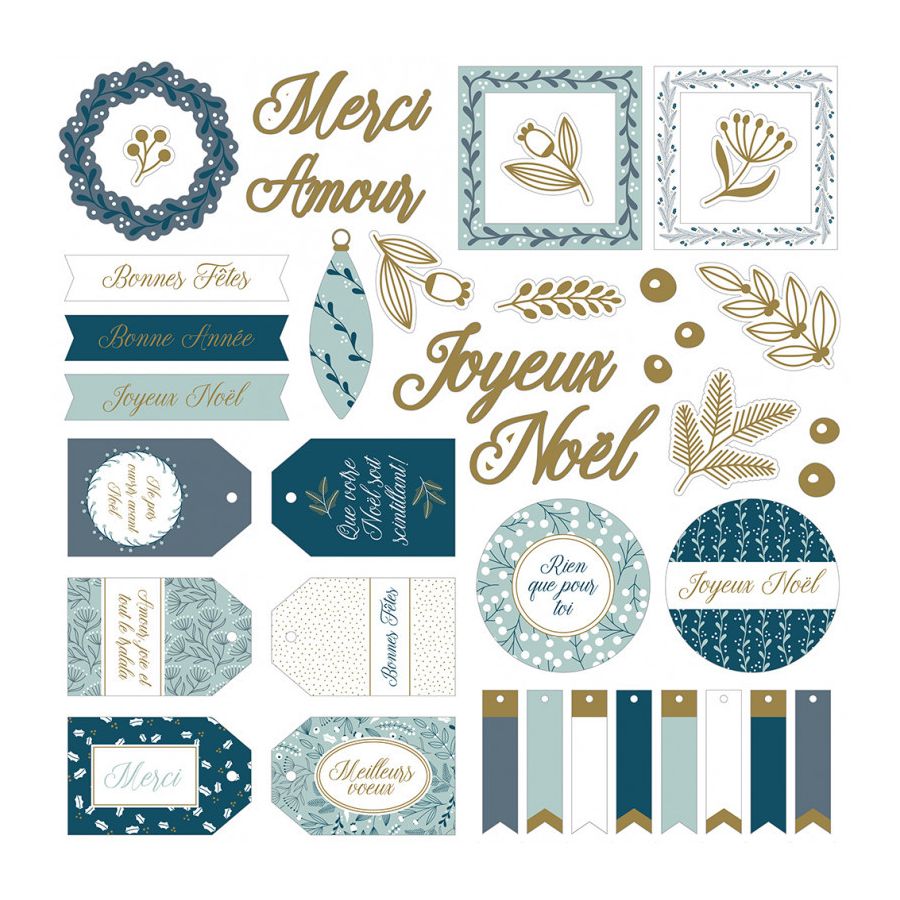 Die-Cuts Decoupes En Papier Imprime "Splendid Christmas"