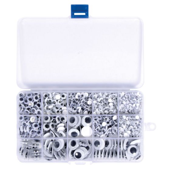 yeux mobiles autocollants + boite de rangement