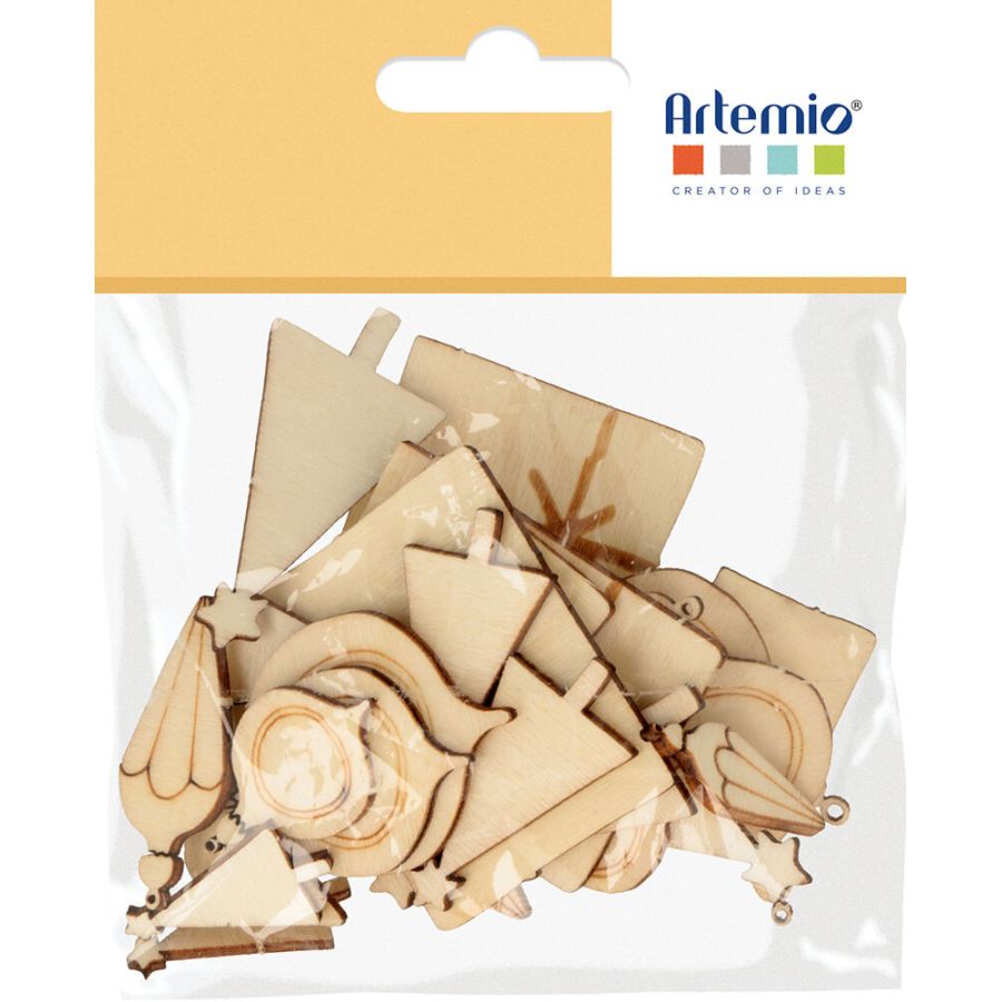 LOT DE 27 MINI SILHOUETTES EN BOIS "WOODSY CHRISTMAS" IM#6813