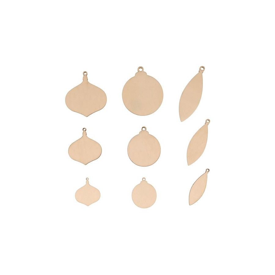LOT DE 90 MINI BOULES DE NOEL EN BOIS ARTEMIO IM#6821
