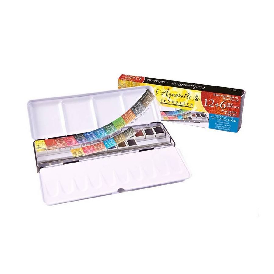 BOITE METAL AQUARELLE 18 DEMI BOITE METAL AQUARELLE 18 DEMI