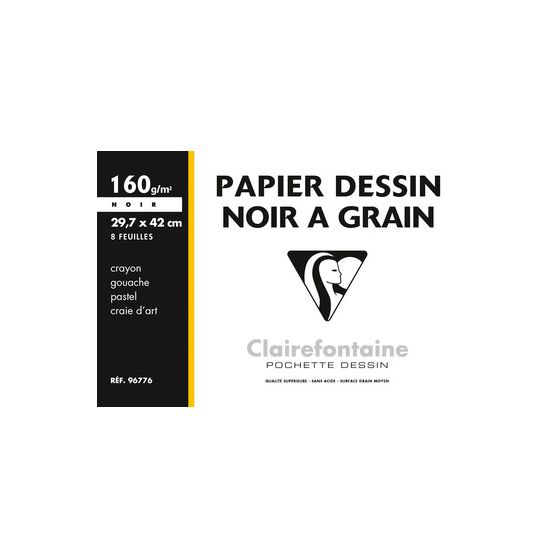 POCHETTE PAPIER DESSIN NOIR A3 160G IM#792