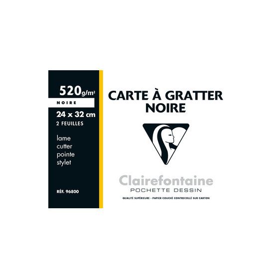 POCHETTE 2 CARTES GRATTER NOIR 24X32CM IM#793