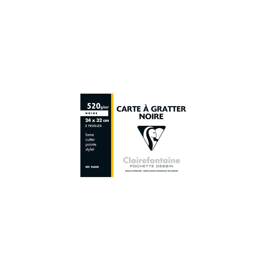 POCHETTE 2 CARTES GRATTER NOIR 24X32CM IM#793