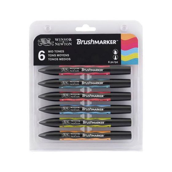 SET 6 BRUSHMARKER TONS MOYEN WINSOR & NEWTON IM#8194
