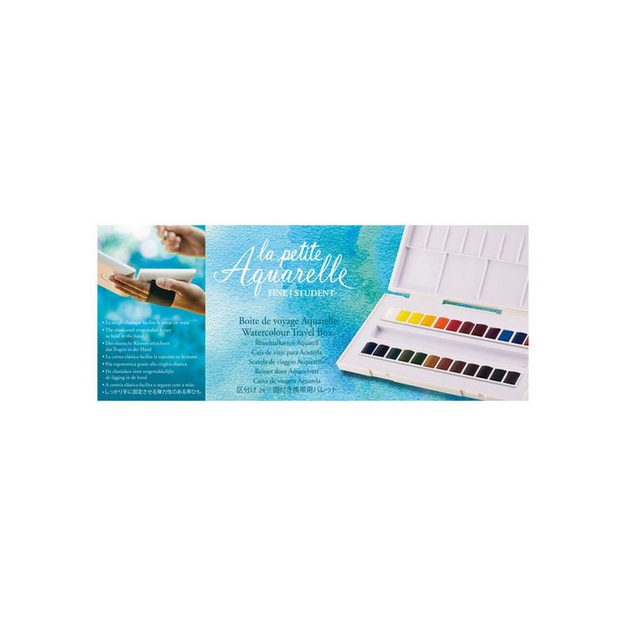 LA PETITE AQUARELLE BOITE 24 DEMI-GODETS FINE     LA PETITE AQUARELLE BOITE 24 DEMI-GODETS FINE